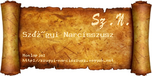 Szügyi Narcisszusz névjegykártya